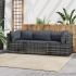 Set mobilier de grădină cu perne, 3 piese, negru, poliratan GartenMobel Dekor