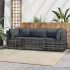 Set mobilier de grădină cu perne, 3 piese, negru, poliratan GartenMobel Dekor