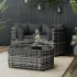 Set mobilier de grădină cu perne, 4 piese, gri, poliratan GartenMobel Dekor