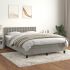 Pat box spring cu saltea, gri deschis, 80x200 cm, catifea GartenMobel Dekor