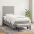 Pat box spring cu saltea, gri deschis, 200x200 cm, textil GartenMobel Dekor