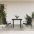 Set mobilier de grădină, 9 piese, negru, oțel și textilenă GartenMobel Dekor