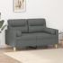 Canapea cu 2 locuri cu pernuțe, gri închis, 140 cm, textil GartenMobel Dekor