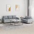 Set de canapele cu perne, 2 piese, crem, textil GartenMobel Dekor