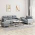 Set de canapele cu perne, 3 piese, gri închis, textil GartenMobel Dekor