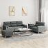 Set de canapele cu perne, 3 piese, gri închis, textil GartenMobel Dekor