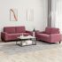 Set de canapele, 2 piese, negru, material textil GartenMobel Dekor