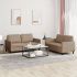 Set de canapele cu perne, 2 piese, cappuccino, piele ecologică GartenMobel Dekor