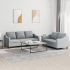 Set de canapele cu perne, 2 piese, galben deschis, textil GartenMobel Dekor