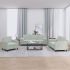 Set de canapele, 3 piese, cu perne, gri deschis, catifea GartenMobel Dekor