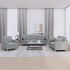 Set de canapele cu perne, 3 piese, gri deschis, textil GartenMobel Dekor
