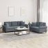 Set canapea 2 piese cu perne, gri deschis, catifea GartenMobel Dekor