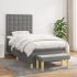 Pat box spring cu saltea, gri închis, 200x200 cm, textil GartenMobel Dekor