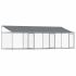 Cușcă câini cu acoperiș și uși, gri, 8x2x2 m, oțel galvanizat GartenMobel Dekor