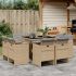 Set mobilier grădină cu perne, 11 piese bej combinat poliratan GartenMobel Dekor