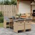 Set mobilier grădină cu perne, 11 piese bej combinat poliratan GartenMobel Dekor