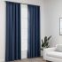 Draperii opace aspect in, cârlige, 2 buc., antracit, 140x245 cm GartenMobel Dekor