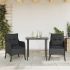 Set mobilier de grădină cu perne, 3 piese, negru, poliratan GartenMobel Dekor