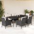 Set mobilier de grădină cu perne, 3 piese, negru, poliratan GartenMobel Dekor