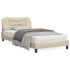 Cadru de pat cu lumini LED, crem, 120x200 cm, textil GartenMobel Dekor