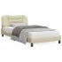 Cadru de pat cu lumini LED, crem, 160x200 cm, textil GartenMobel Dekor