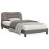 Cadru de pat cu lumini LED, crem, 100x200 cm, textil GartenMobel Dekor
