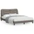 Cadru de pat cu lumini LED, gri taupe, 160x200 cm, textil GartenMobel Dekor