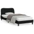 Cadru de pat cu lumini LED, negru, 120x200 cm, textil GartenMobel Dekor