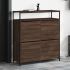 Pantofar, stejar fumuriu, 75x34x112 cm, lemn compozit GartenMobel Dekor