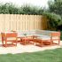 Set mobilier grădină cu perne, 8 piese, alb, lemn masiv de pin GartenMobel Dekor