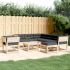Set mobilier grădină cu perne, 8 piese, alb, lemn masiv de pin GartenMobel Dekor