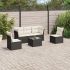 Set mobilier de grădină cu perne, 6 piese, negru, poliratan GartenMobel Dekor