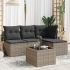 Set mobilier de grădină cu perne, 5 piese, negru, poliratan GartenMobel Dekor