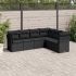 Set mobilier de grădină cu perne, 6 piese, negru, poliratan GartenMobel Dekor