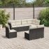 Set mobilier de grădină cu perne, 8 piese, negru, poliratan GartenMobel Dekor