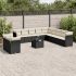 Set canapele de grădină, 12 piese, cu perne, negru, poliratan GartenMobel Dekor
