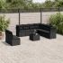 Set canapele de grădină cu perne, 10 piese, negru, poliratan GartenMobel Dekor