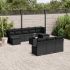 Set canapele de grădină cu perne, 11 piese, negru, poliratan GartenMobel Dekor