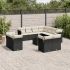 Set canapele de grădină, 12 piese, cu perne, negru, poliratan GartenMobel Dekor