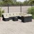 Set canapele de grădină, 12 piese, cu perne, negru, poliratan GartenMobel Dekor