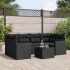 Set canapele de grădină cu perne, 7 piese, negru, poliratan GartenMobel Dekor
