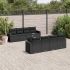 Set mobilier de grădină cu perne, 9 piese, negru, poliratan GartenMobel Dekor