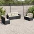 Set canapele de grădină cu perne, 7 piese, maro, poliratan GartenMobel Dekor