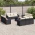Set mobilier de grădină cu perne, 13 piese, negru, poliratan GartenMobel Dekor