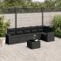 Set canapele de grădină cu perne, 7 piese, negru, poliratan GartenMobel Dekor