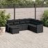 Set canapele de grădină cu perne, 7 piese, negru, poliratan GartenMobel Dekor