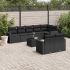 Set mobilier de grădină cu perne, 9 piese, negru, poliratan GartenMobel Dekor