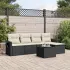 Set mobilier de grădină cu perne, 6 piese, negru, poliratan GartenMobel Dekor