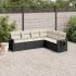 Set mobilier de grădină cu perne, 6 piese, negru, poliratan GartenMobel Dekor
