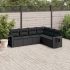 Set mobilier de grădină cu perne, 6 piese, negru, poliratan GartenMobel Dekor